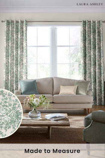 Laura Ashley Sage Green Picardie Made To Measure Curtains (A65535) | £91