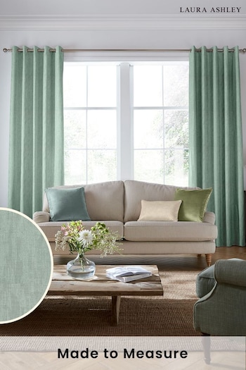 Laura Ashley Sage Green Whinfell Made To Measure Curtains (A65570) | £91