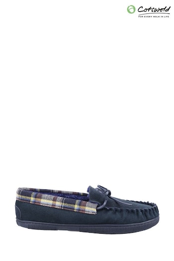 Cotswold Mens Blue Sodbury Slip On Moccasin Slippers (A65838) | £35