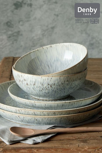Denby 12 Piece Grey Halo Speckle Coupe Tableware Set (A65916) | £176
