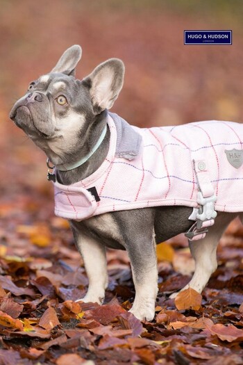 Hugo & Hudson Pink Checked Tweed Dog Coat (A66335) | £30