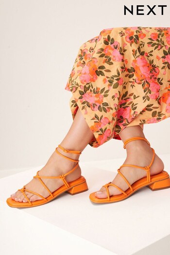 Orange Forever Comfort Knot Detail Ankle Strap Sandals (A66433) | £29