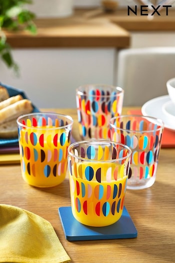 Multi Zola Set of 4 Short Tumbler Glasses (A66496) | £12