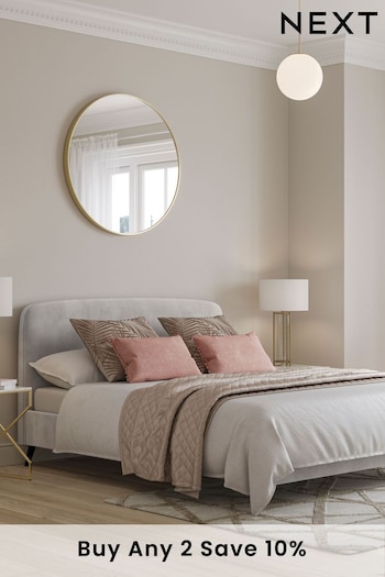 Opulent Velvet Light Grey Matson Upholstered Bed Frame (A66526) | £275 - £425
