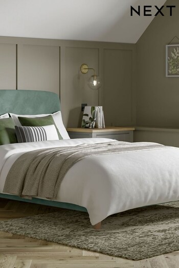 Opulent Velvet Mineral Green Matson Upholstered Bed Frame (A66537) | £275 - £425