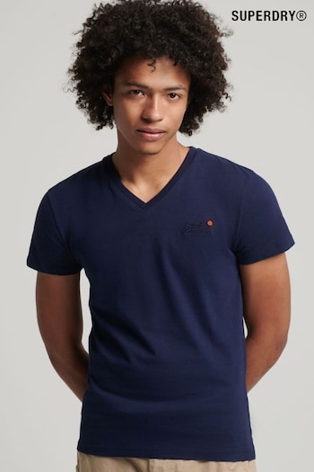 Superdry Blue Cotton Classic V-Neck T-Shirt (A67180) | £20