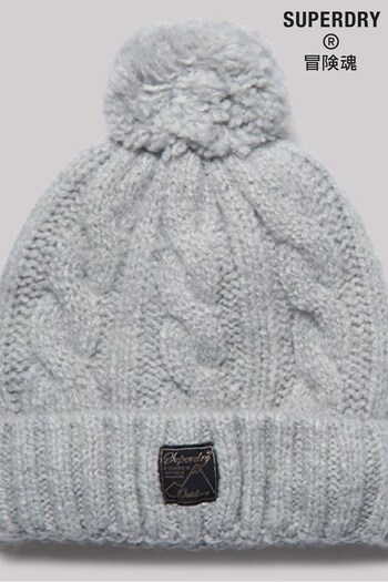 Superdry Grey Tweed Cable Beanie (A67268) | £23