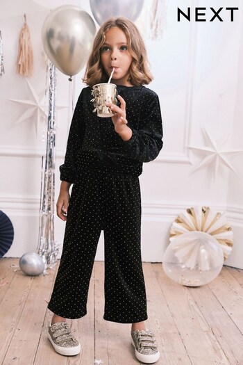 Black Studded Crew Jumper And Trousers Set (3-16yrs) (A67305) | £25 - £31