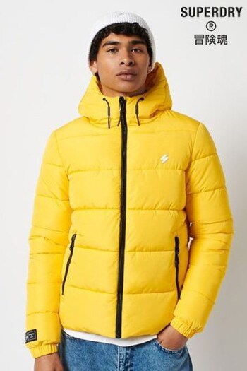 Superdry Yellow Hooded Sports Puffer Jacket (A67374) | £80