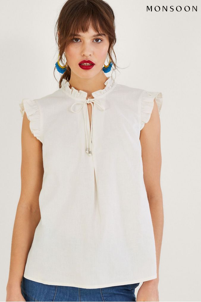 High neck online blouse sleeveless
