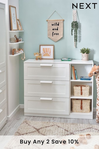 White Flynn Kids Wide Chest of Drawers (A67668) | £275