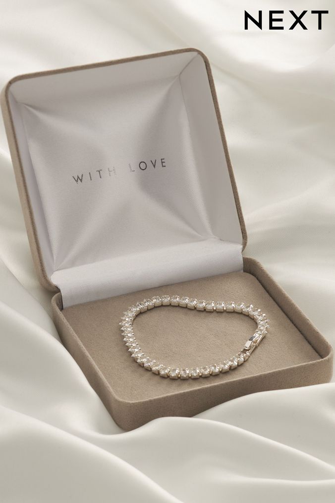 Silver Plated Premium Tennis Bracelet (A67786) | £25