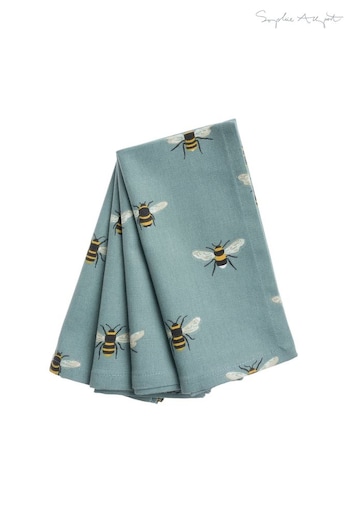 Sophie Allport Teal Blue Set of 4 Teal Bees Napkins (A68453) | £18