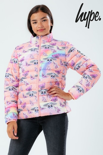 Hype Pink Butterfly Field Puffer Jacket (A68864) | £70