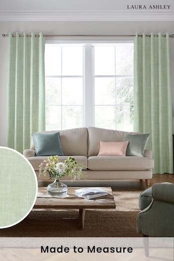 Laura Ashley Sage Green Easton Made To Measure Curtains (A69316) | £91