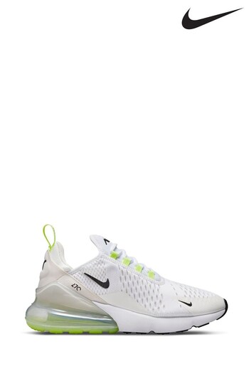Nike code White/Lime Air Max 270 Trainers (A69334) | £145