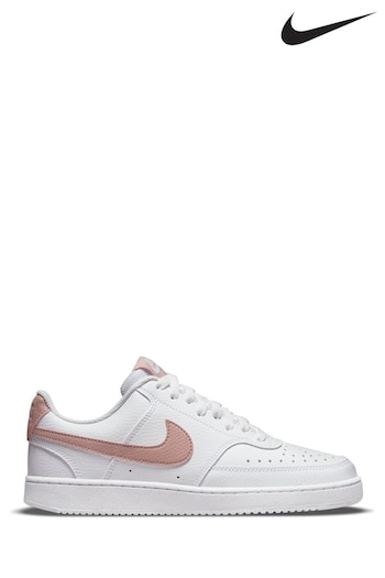Nike White/Pink Court Vision Low Trainers (A69349) | £55 - £73