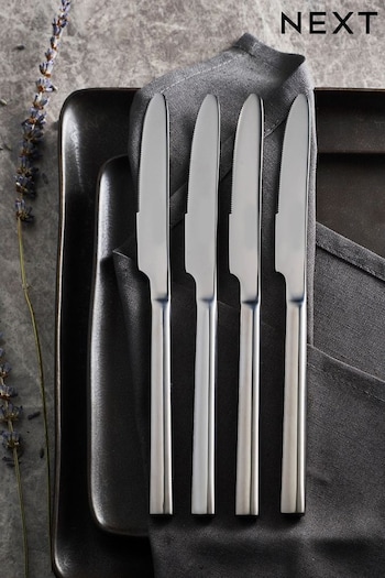 Silver Kensington Stainless Steel 4 Piece Knife Set (A69615) | £12