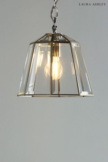 Laura Ashley Silver Clayton Glass Ceiling Light Pendant (A69752) | £120