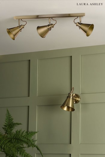 Laura Ashley Brass Rufus Flush Ceiling Light (A69754) | £95