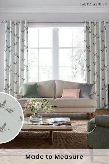Laura Ashley Duck Egg Blue Animalia Embroidered Made To Measure Curtains (A70085) | £128