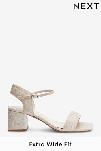 Bone Extra Wide Fit Forever Comfort® Simple Block Heel Sandals (A70103) | £30