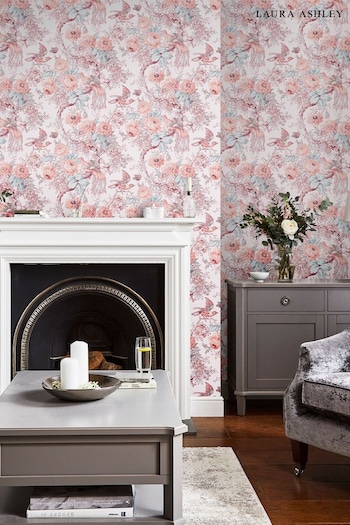 Laura Ashley Blush Pink Birtle Wallpaper (A70328) | £48
