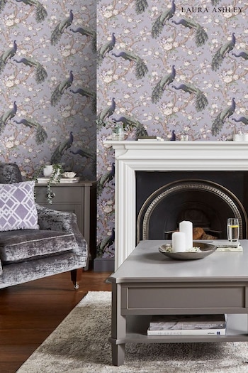 Laura Ashley Pale Iris Purple Belvedere Wallpaper Wallpaper (A70336) | £48