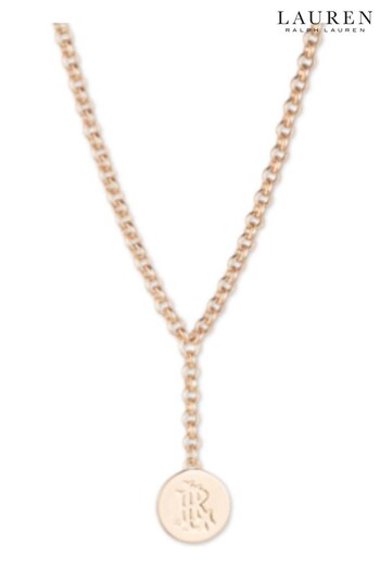 Lauren Ralph Lauren Gold logo rope pendant 15" Necklace (A70463) | £65