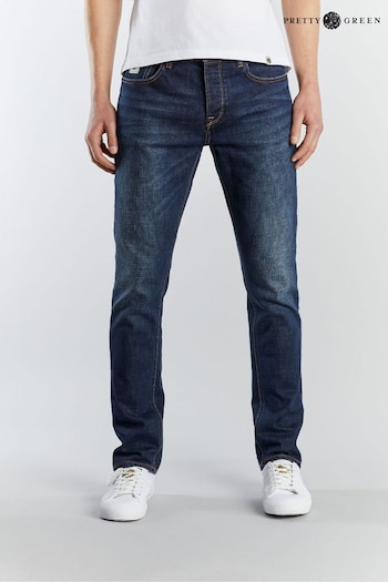Pretty Green Denim Dark Wash SIx-Month Wash Erwood Slim Fit Jeans (A70495) | £95