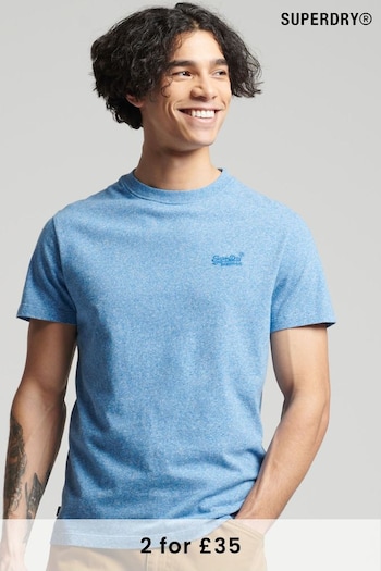 Superdry Fresh Blue Grit Organic Cotton Vintage Embroidered T-Shirt (A72133) | £20