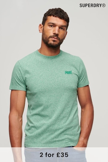 Superdry Bright Green Grit Organic Cotton Vintage Embroidered T-Shirt (A72145) | £20