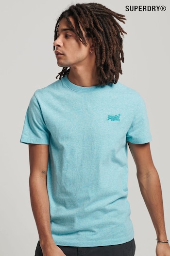 Superdry Turquoise Marl Organic Cotton Vintage Embroidered T-Shirt (A72160) | £20