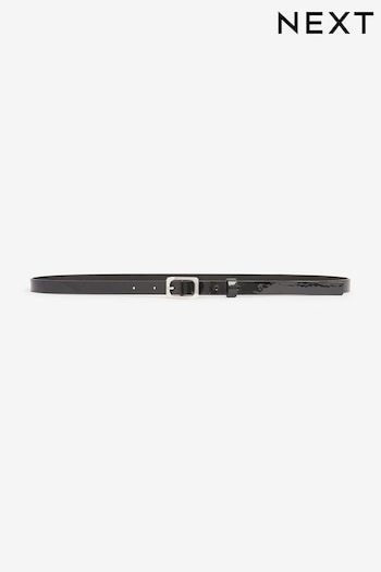 Black Skinny Patent Belt (A72200) | £12