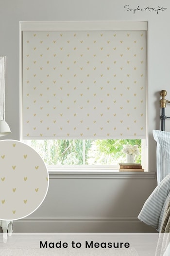 Sophie Allport Soft Mustard Yellow Hearts Made To Measure Roller Blind (A72310) | £58