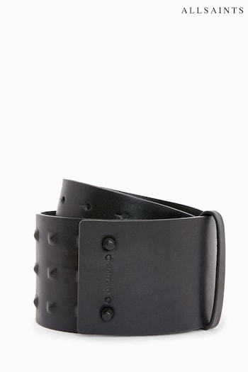 AllSaints Black Stud Lara Waist Belt (A72500) | £89