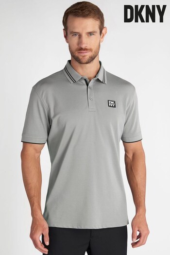 DKNY Sports Mens Silver Spike Pique Polo Shirt (A72591) | £35