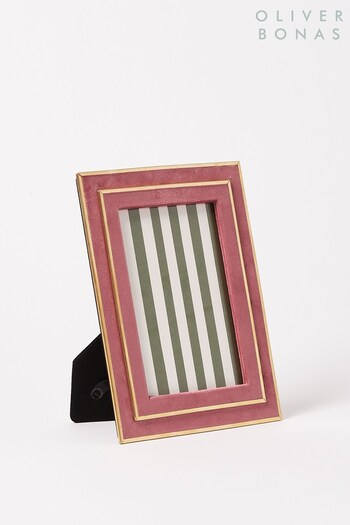 Oliver Bonas Pink Kenzo Velvet Standing 4x6 Frame (A72878) | £16.50