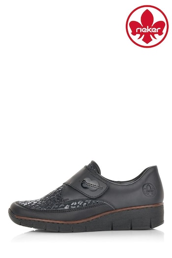 Rieker JACK Black Velcro Shoes (A73026) | £57