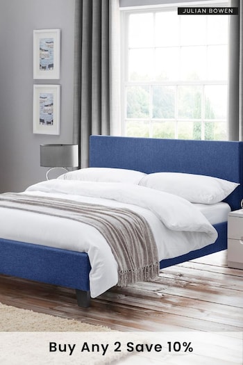 Julian Bowen Blue Rialto Linen Bed (A73072) | £195 - £250