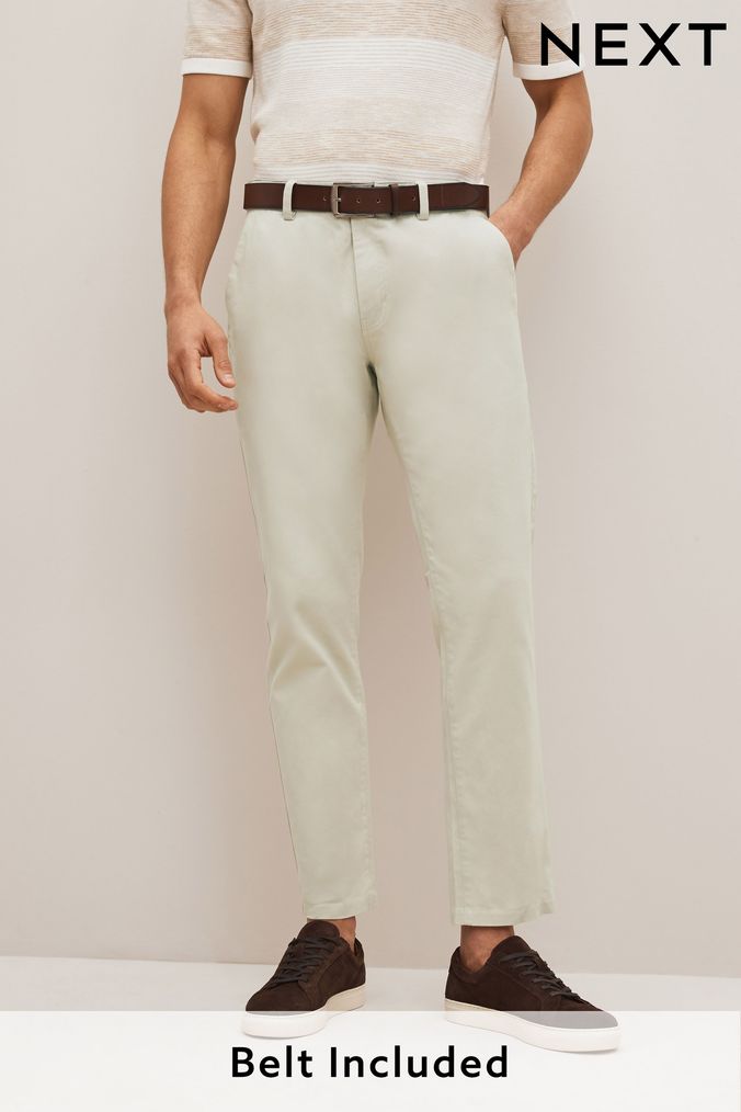 Men's Skinny Linen Crop Suit Trousers | Boohoo UK