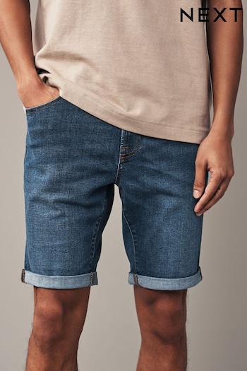 Mid Blue Skinny Stretch Denim Shorts (A73655) | £22