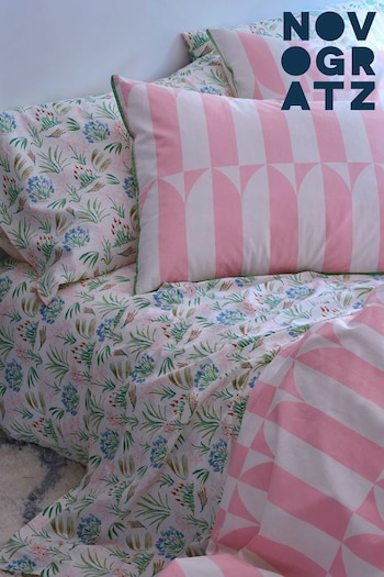 Novogratz Pink Waverley Tile Cotton Duvet Cover and Pillowcase Set (A73751) | £40 - £80