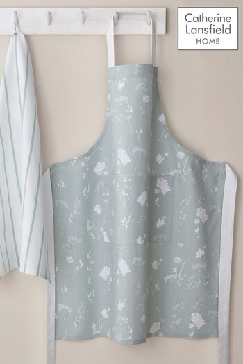 Catherine Lansfield Green Meadowsweet Green Floral Apron (A74027) | £10