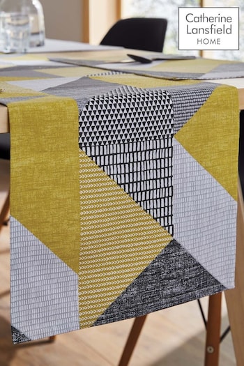Catherine Lansfield Yellow Larsson Geo Table Runner (A74033) | £10