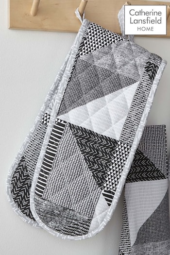 Catherine Lansfield Grey Larsson Geo Double Oven Glove (A74038) | £10