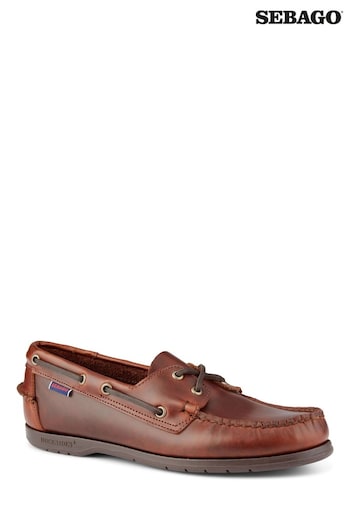 Sebago Brown Endeavor Waxed Leather Boat Shoes (A74107) | £125