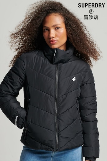 Superdry Black Non Hooded Sports Puffer Jacket (A74196) | £80