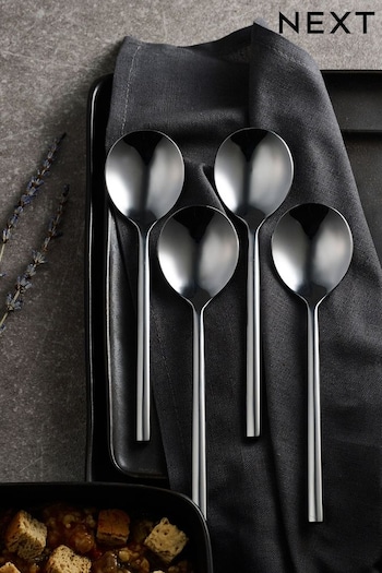 Silver Kensington 4 Piece Soup Spoon Sets (A74224) | £12