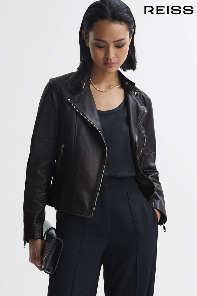 Reiss blair leather jacket online